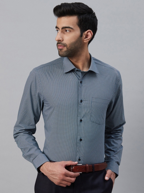 

Blackberrys Men Black & Blue Slim Fit Printed Formal Shirt