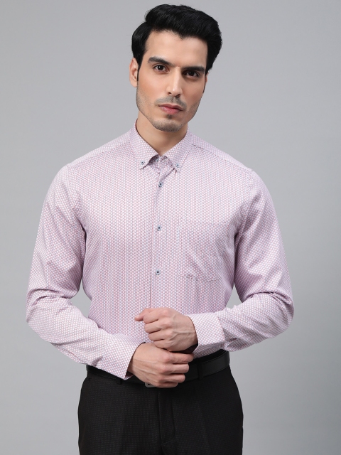 

Blackberrys Men Blue & Red Slim Fit Ditsy Print Formal Shirt