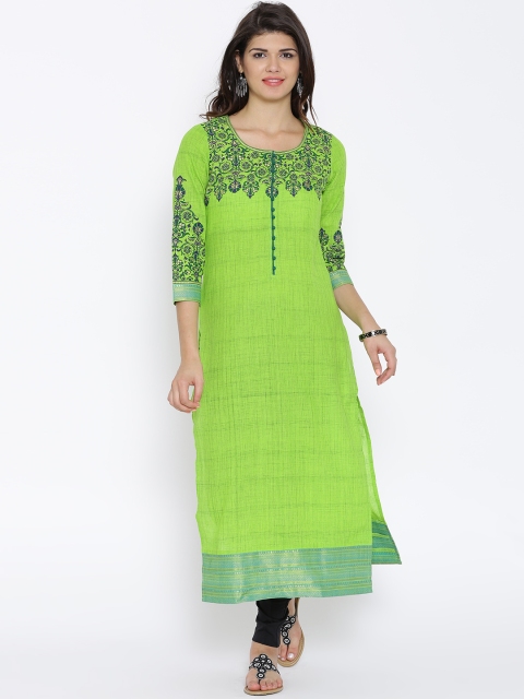 

Vishudh Green Printed Kurta