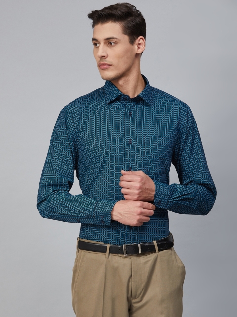 

Blackberrys Men Blue Slim Fit Printed Formal Shirt