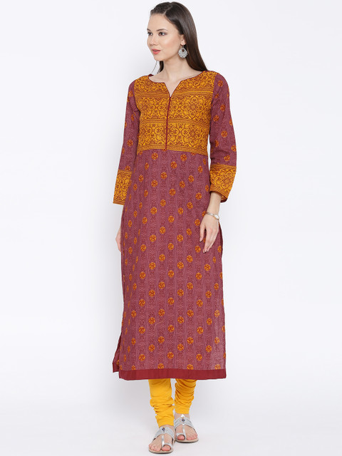

Vishudh Wine-Coloured Printed Kurta, Burgundy