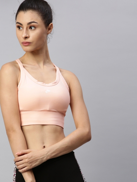 

Nike Peach-Coloured Non-Wired Lightly Padded DRI-Fit NK AIR Training Bra CJ0701