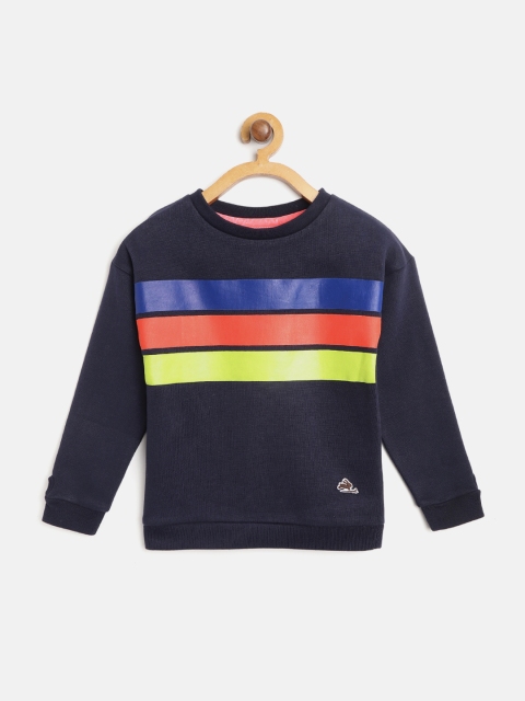 

Cherry Crumble Boys Navy Blue & Orange Striped Sweatshirt