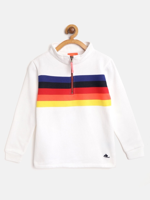 

Cherry Crumble Boys White & Orange Striped Sweatshirt
