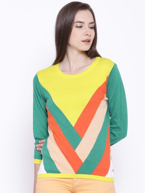 

United Colors of Benetton Multicoloured Colourblocked Top, Multi