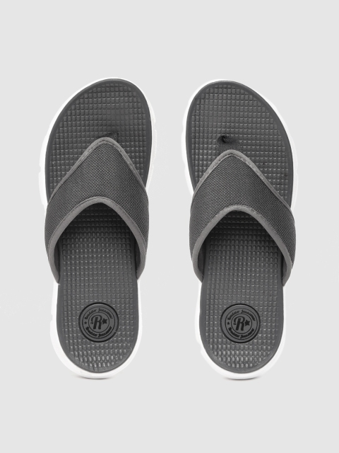 

Roadster Men Charcoal Grey Self Design Thong Flip-Flops
