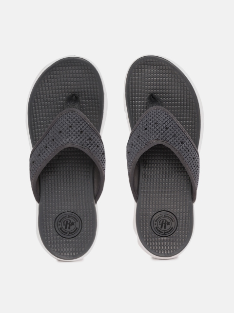 

Roadster Men Charcoal Grey Woven Design Thong Flip-Flops