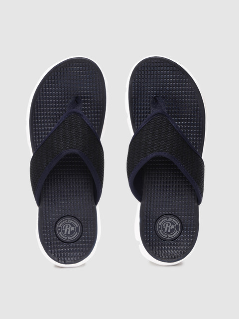 

Roadster Men Navy Blue Self Design Thong Flip-Flops