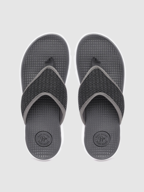 

Roadster Men Charcoal Grey Self Design Thong Flip-Flops