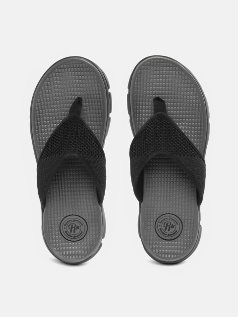 

Roadster Men Black & Grey Woven Design Thong Flip-Flops