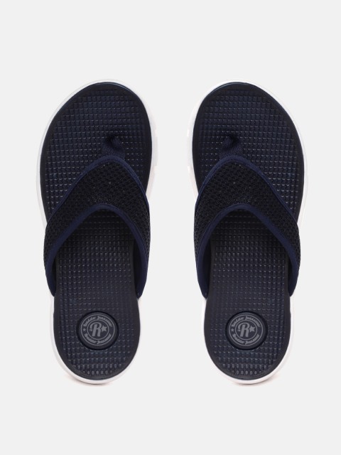 

Roadster Men Navy Blue Woven Design Thong Flip-Flops