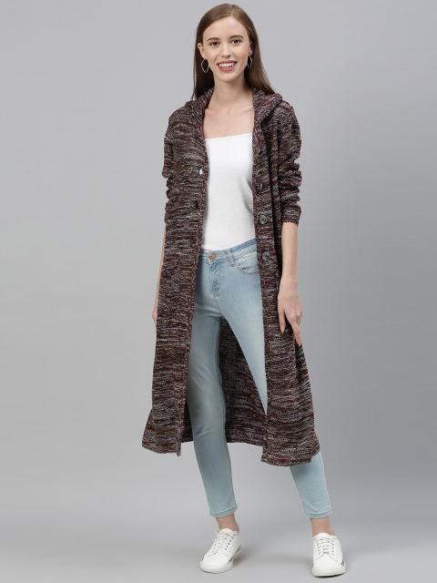 

Global Desi Women Brown Solid Longline Tailored Jacket