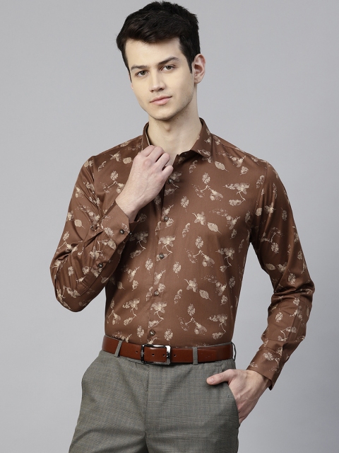 

MANQ Men Brown & Beige Slim Fit Printed Casual Shirt