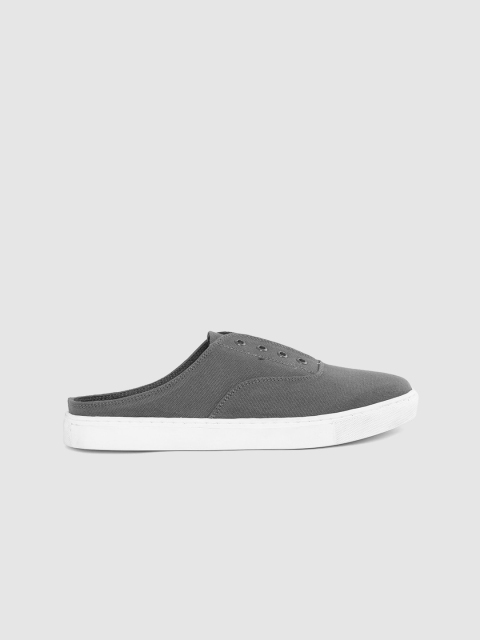 

Roadster Women Charcoal Grey Solid PRO-TECHT Canvas Mules