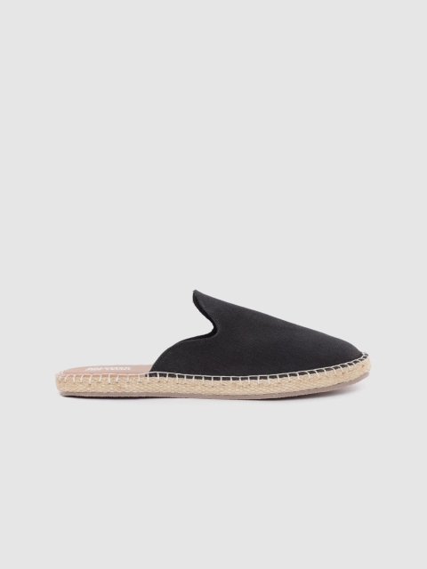 

Roadster Women Black PRO-TECHT Canvas Espadrilles Mules