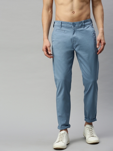 

HERE&NOW Men Blue Regular Fit Solid Trousers