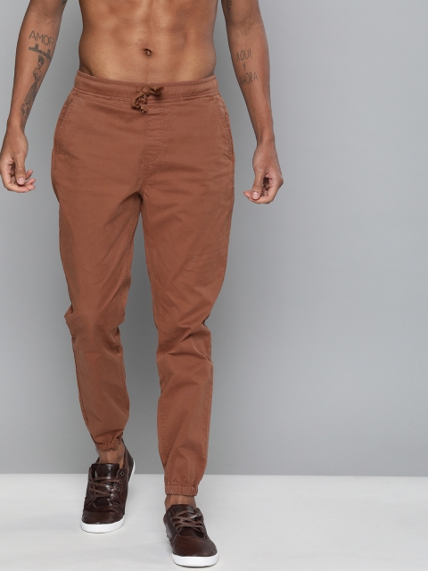 

HERE&NOW Men Brown Regular Fit Solid Joggers