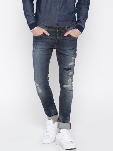 

Locomotive Navy Super Slim Fit Stretchable Jeans, Navy blue