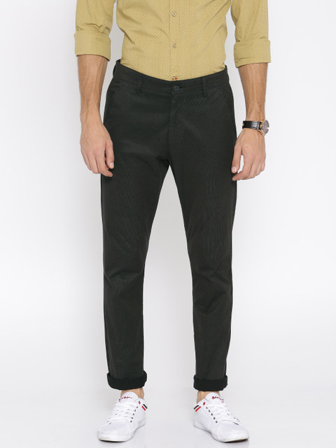 

Highlander Olive Green Slim Fit Casual Trousers