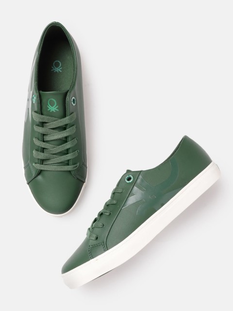 

United Colors of Benetton Men Green Brand Logo Detail Sneakers