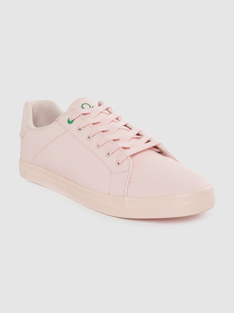 

United Colors of Benetton Men Pink Textured Sneakers