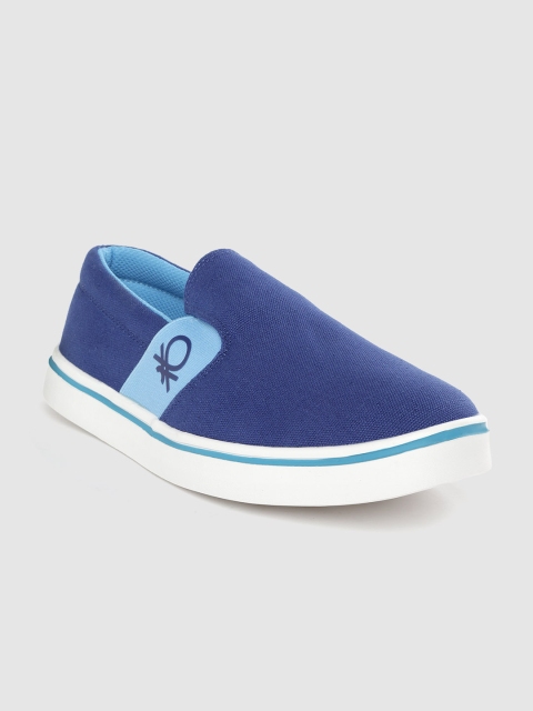 

United Colors of Benetton Men Navy Blue Slip-On Sneakers