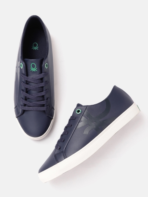 

United Colors of Benetton Men Navy Blue Brand Logo Detail Sneakers