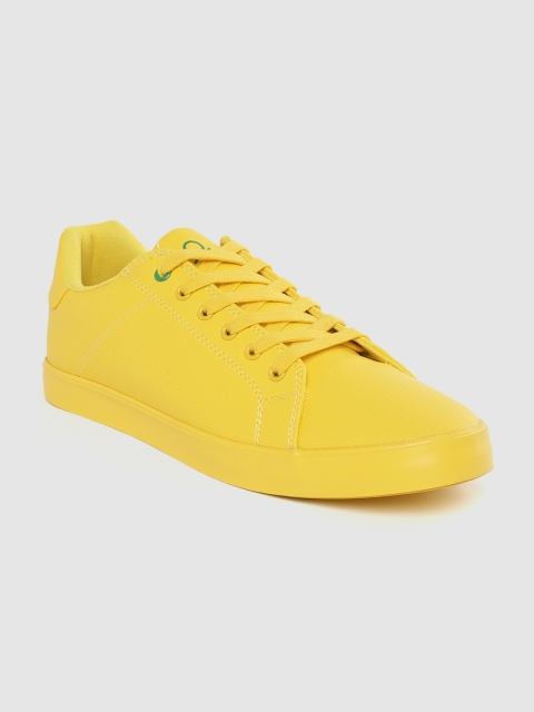 

United Colors of Benetton Men Yellow Textured Sneakers