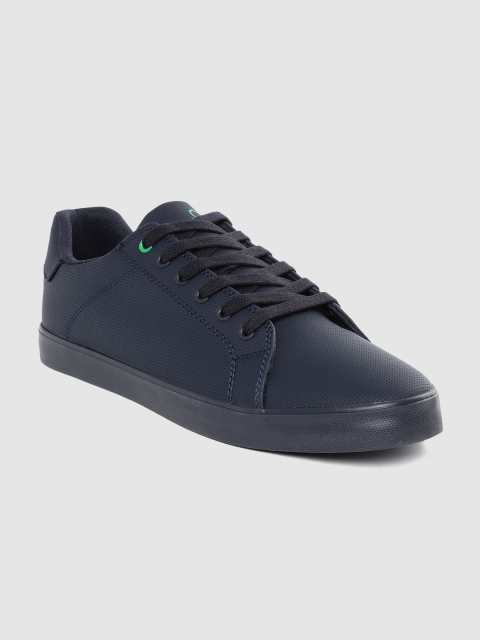 

United Colors of Benetton Men Navy Blue Textured Sneakers