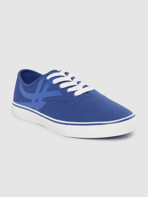 

United Colors of Benetton Men Blue Solid Sneakers