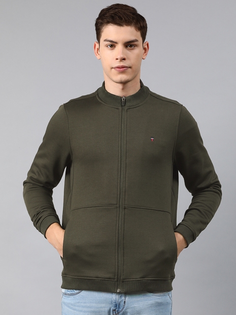 

Louis Philippe Sport Men Olive Green Solid Sweatshirt