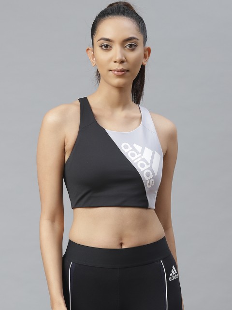 

ADIDAS Women Black and Grey Printed Ultimate Alphaskin Badge Training Bra FT3135