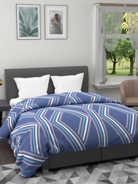 

BIANCA Blue & White Geometric AC Room 120 GSM Double Bed Comforter