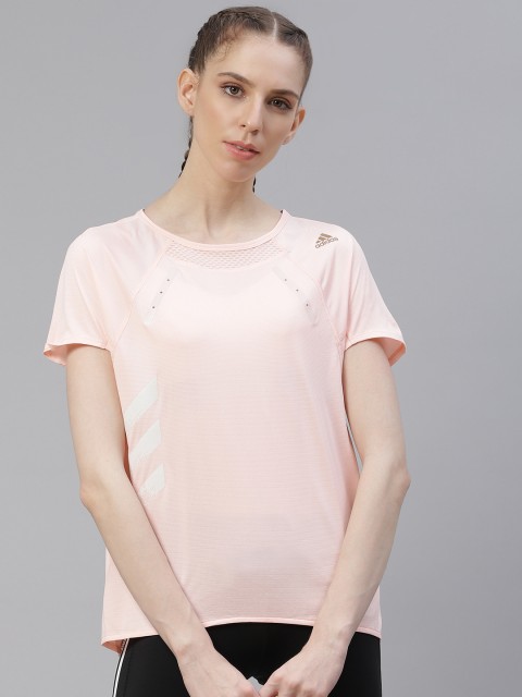 

ADIDAS Women Pink Solid Heat.Rdy T-shirt