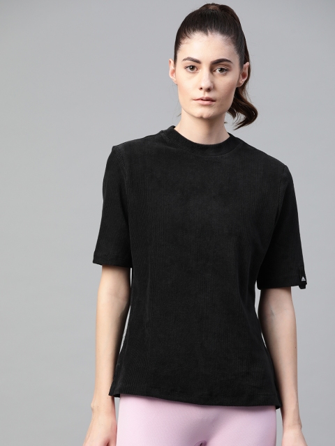 

ADIDAS Women Black Solid W ST Slim Fit Round Neck T-shirt