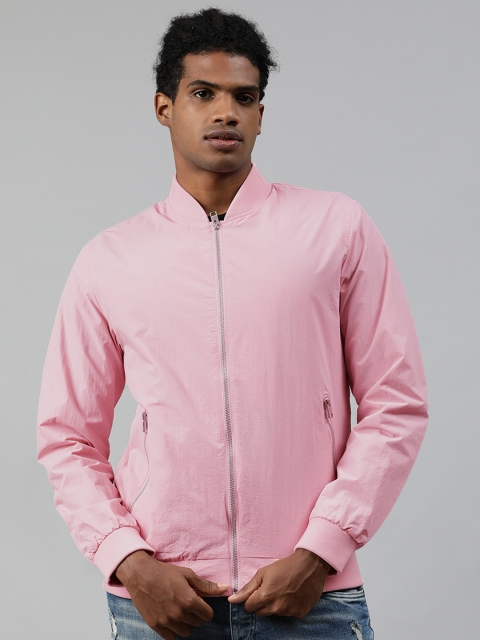 

Jack & Jones Men Pink Solid PACIFIC Bomber