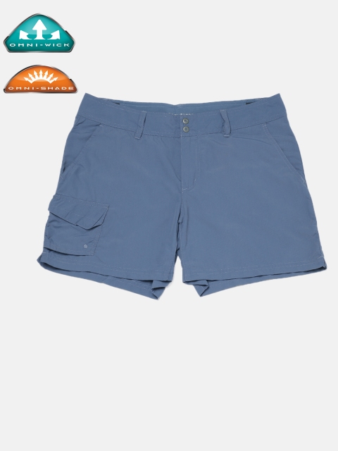 

Columbia Women Blue Solid UV Protect Outdoor Regular Fit Safari Shorts