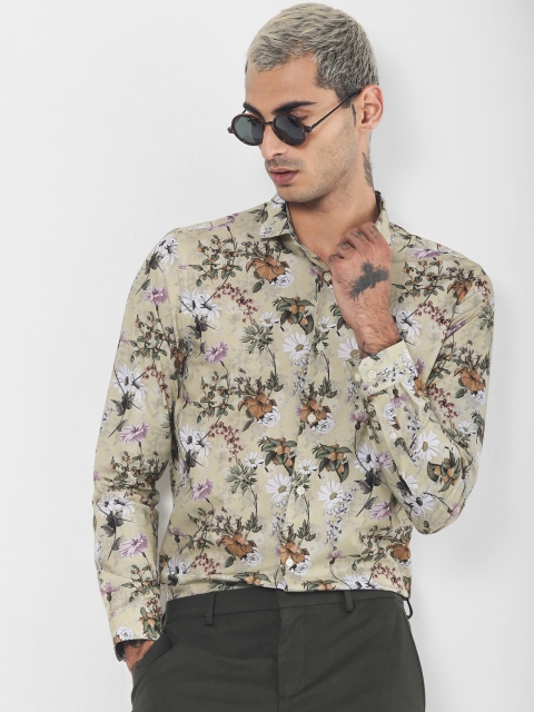 

Jack & Jones Men Green & Purple Slim Fit Printed Casual Shirt