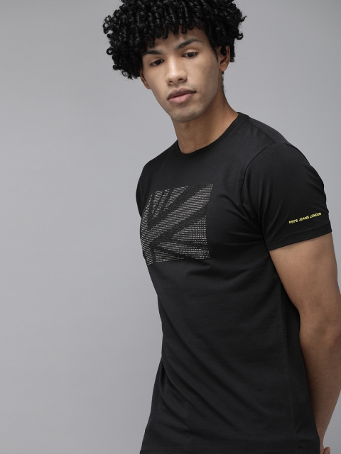 

Pepe Jeans Men Black Embellished Round Neck T-shirt