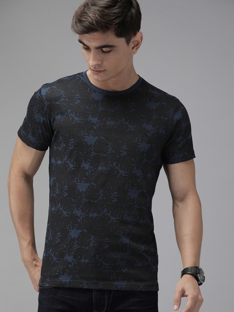 

Pepe Jeans Men Navy Blue Printed Round Neck Pure Cotton T-shirt