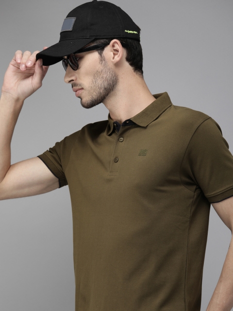 

Pepe Jeans Men Olive Green Solid Anton SS Polo Collar T-shirt