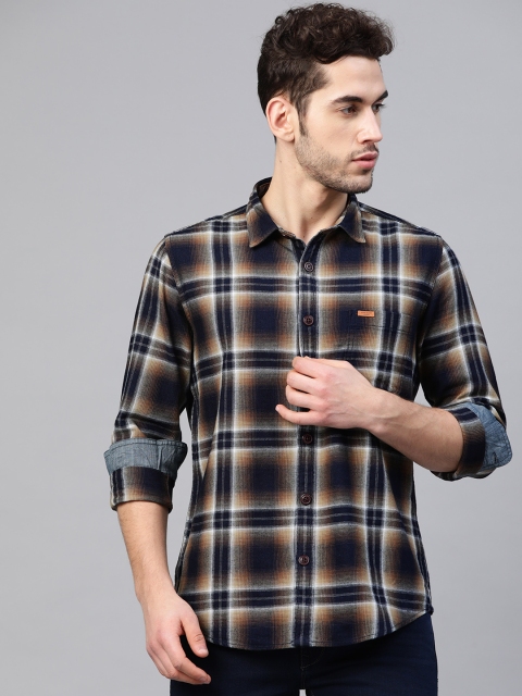 

Pepe Jeans Men Olive Green & White Regular Fit Checked Casual Shirt
