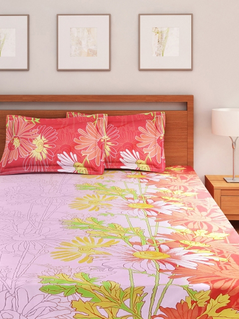 

Portico New York Orange Cotton Double Bedsheet with 2 Pillow Covers