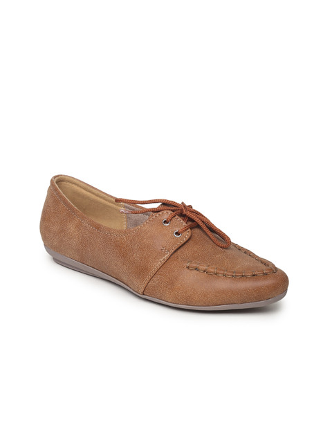 

VALIOSAA Women Tan Brown Solid Oxfords