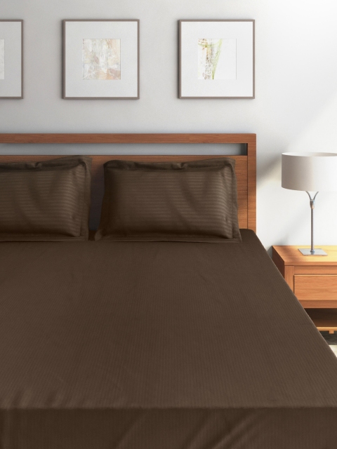

Portico New York Brown 300 TC Cotton Fine Double Bedsheet with 2 Pillow Covers