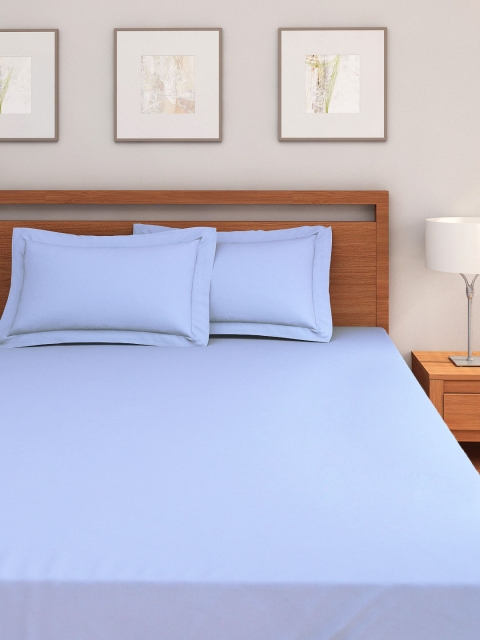 

Portico New York Light Blue Cotton Double Bedsheet with 2 Pillow Covers