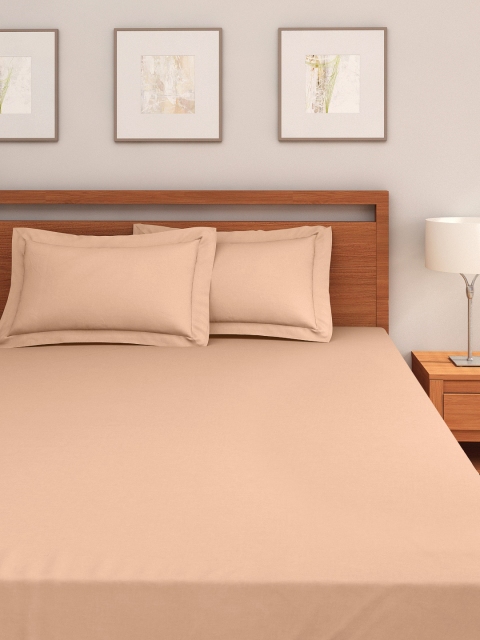 

Portico New York Beige Cotton Double Bedsheet with 2 Pillow Covers