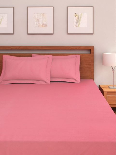 

Portico New York Pink Cotton Double Bedsheet with 2 Pillow Covers