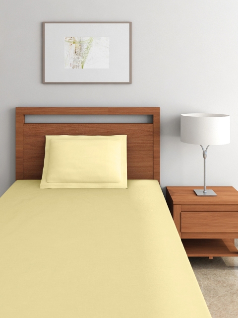 

Portico New York Yellow Cotton Single Bedsheet with 1 Pillow Cover