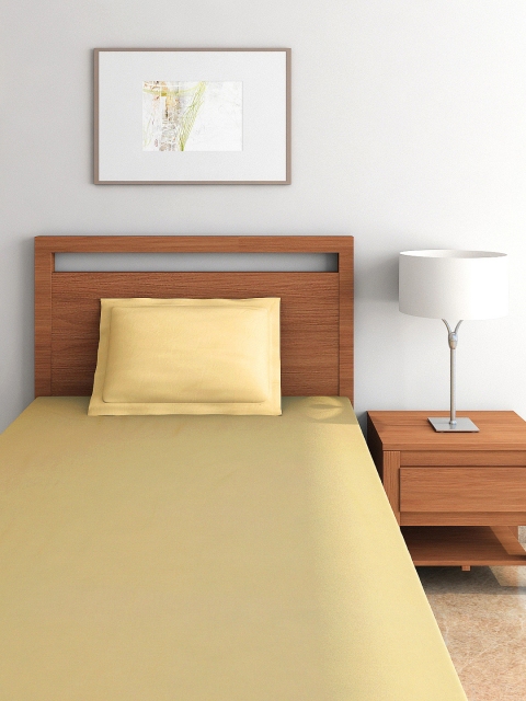 

Portico New York Yellow 180 TC Cotton Single Bedsheet with 1 Pillow Cover